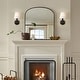 preview thumbnail 16 of 22, Rennnsan 1-Light Farmhouse Black/Gold Iron Wall Sconce with White Fabric Shade