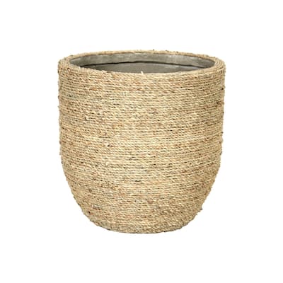 Everdeen 13" Grass and Concrete Pot, Beige