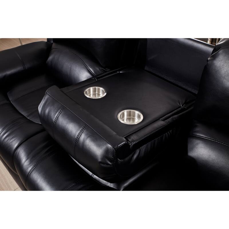 Betsy Furniture Bonded Leather Power Rclining 3-seat Sofa Couch 8018