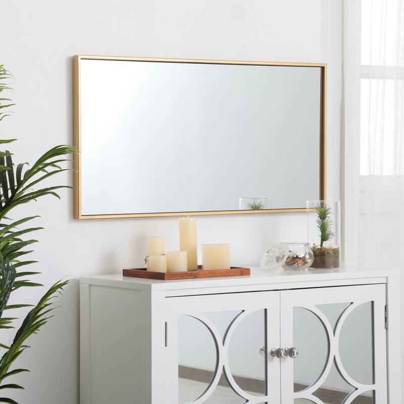 Elegant Lighting Eternity 18" x 36" Rectangular Beveled Metal Framed