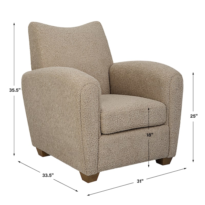 Uttermost Teddy Latte Accent Chair - 31"W x 36"H x 34"D
