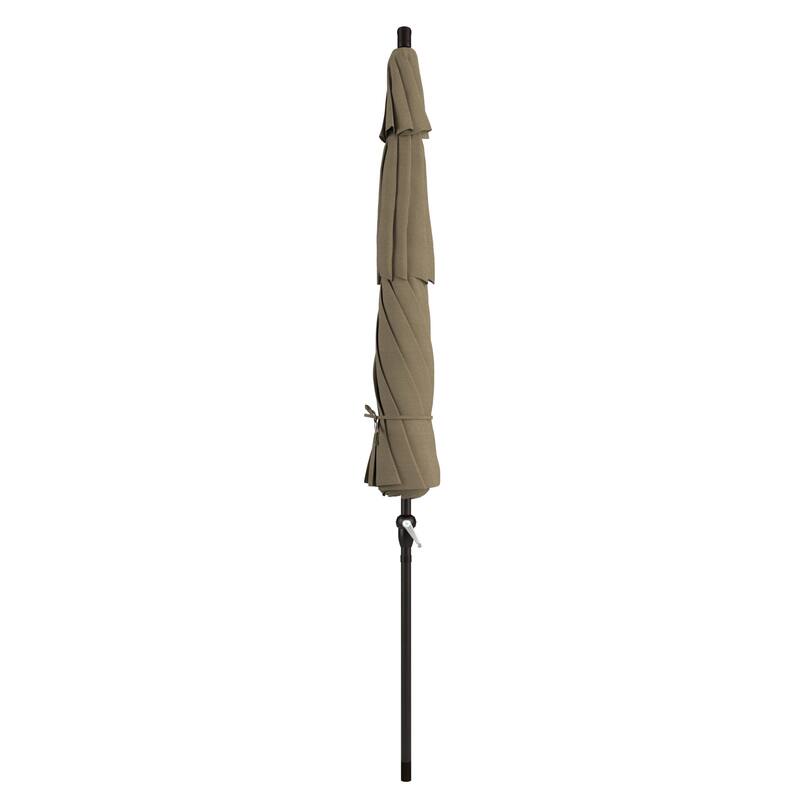 California Umbrella 11' Round Aluminum Crank Open Auto Tlit Patio Umbrella, Bronze Finish, Double Wind Vent.