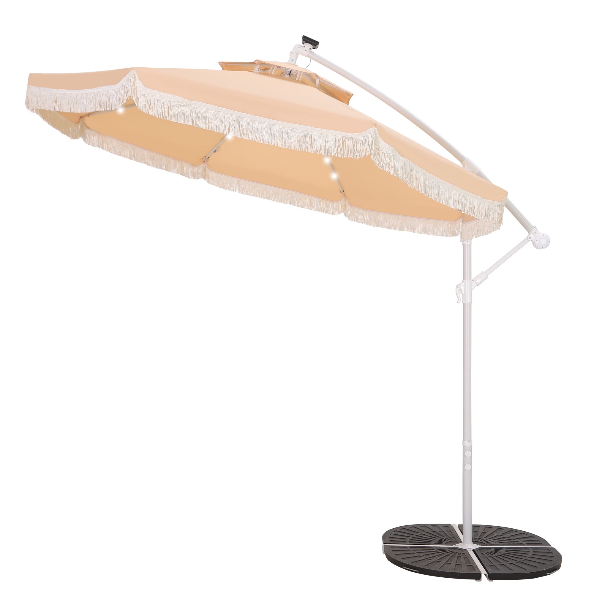 Outdoor 10Ft Double Top Crank Umbrella Patio Cantilever