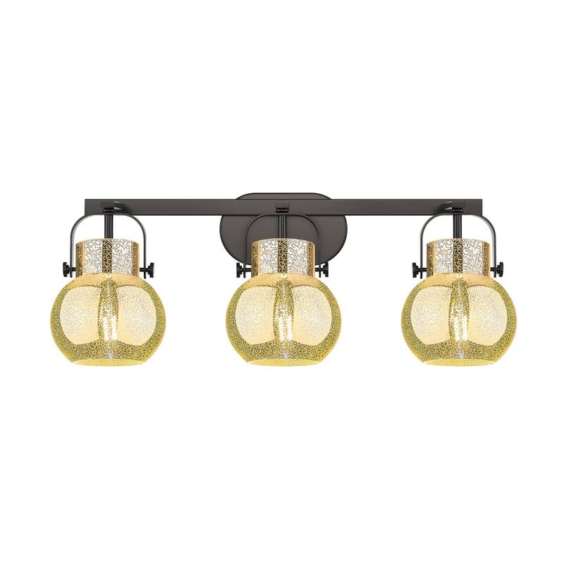 Innovations Lighting 423-3W-11-27 Pilaster II Sphere Vanity Pilaster - Matte Black / Mercury