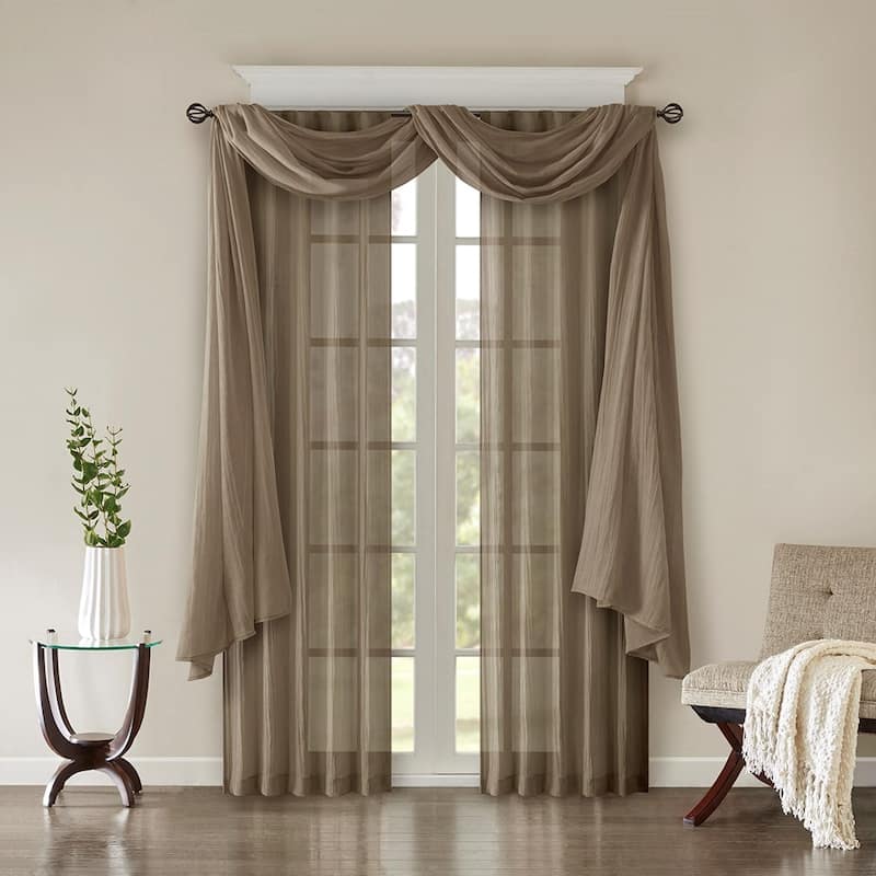 Solid Crushed Curtain Panel Pair(2 Pcs Window Panels)