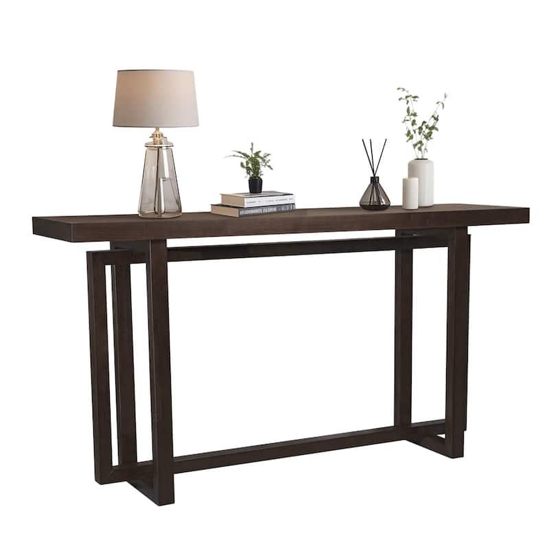 59" Narrow Console Table, Living Room Rectangular Entryway Sofa Table - Espresso