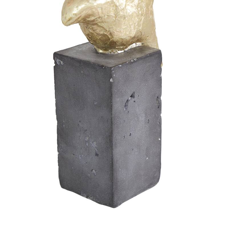 Gold Polystone Handmade Bird Decorative Sculpture (Set of 3)