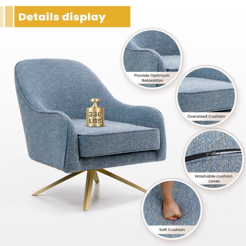 Pellebant Swivel Accent Chair Modern Armchair
