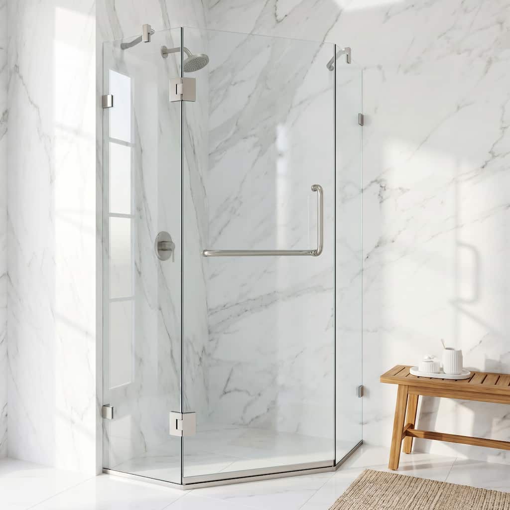 VIGO Piedmont 34"D x 34"W x 73"H Frameless Hinged Neo-Angle Shower Enclosure