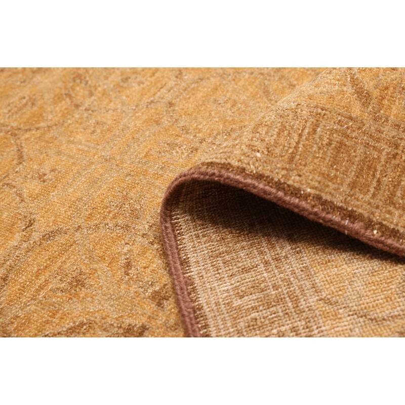 ECARPETGALLERY Hand-knotted Peshawar Ziegler Light Brown Wool Rug - 10'0 x 14'0