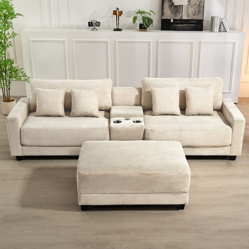 The Contemporary Oversized Corduroy Ottoman