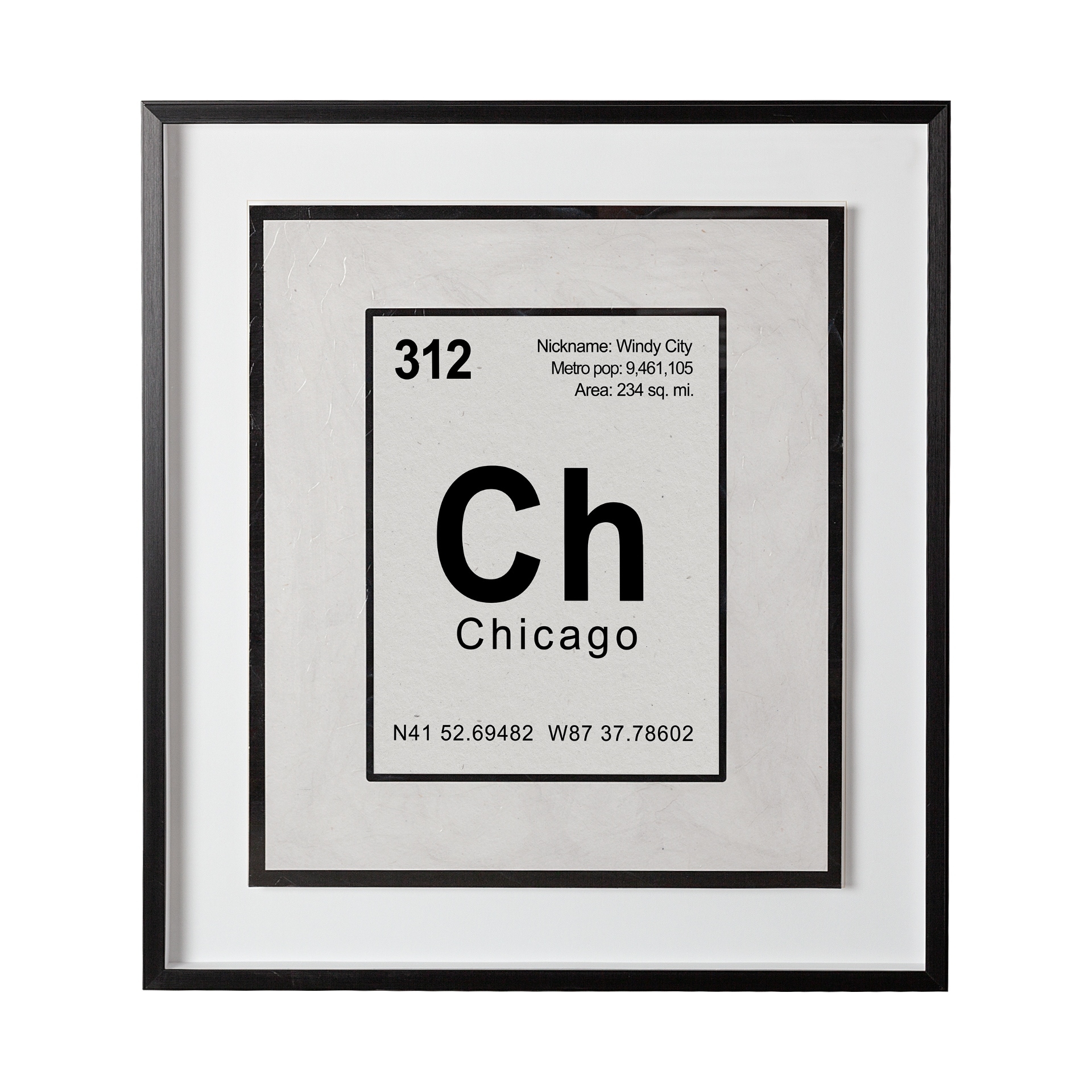 Breaking Chicago B by THE Studio a Hand Embellished Textured Framed Art Print Matted under Glass