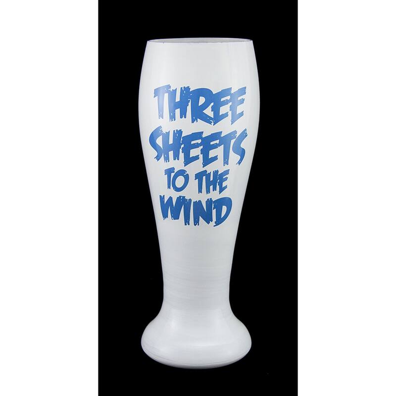 Three Sheets Hand Painted Ghost Pilsner Glass - 9 X 3.25 X 3.25 inches