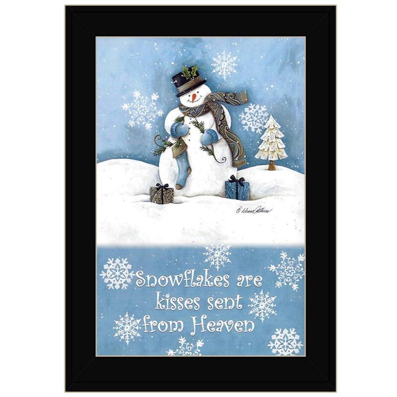 TrendyDecor4U Contemporary "Trendy Snowman" Framed Print Wall Art by Diane Arthur
