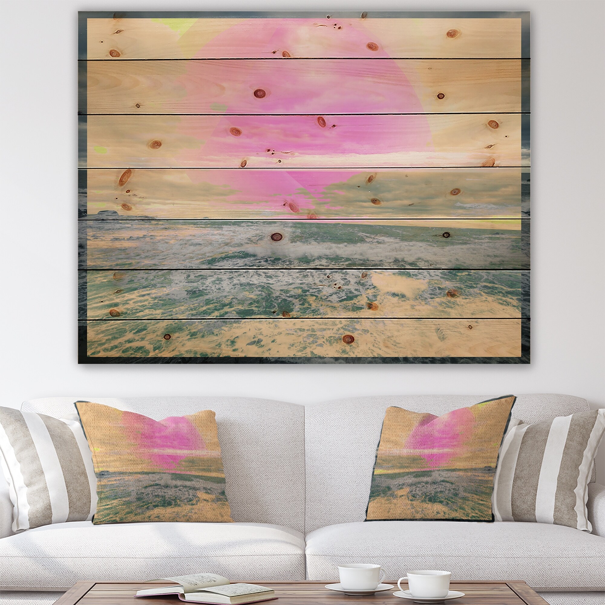 Abstract Retro Water Waves Throw Pillow Cover w Optional Insert by Roostery 