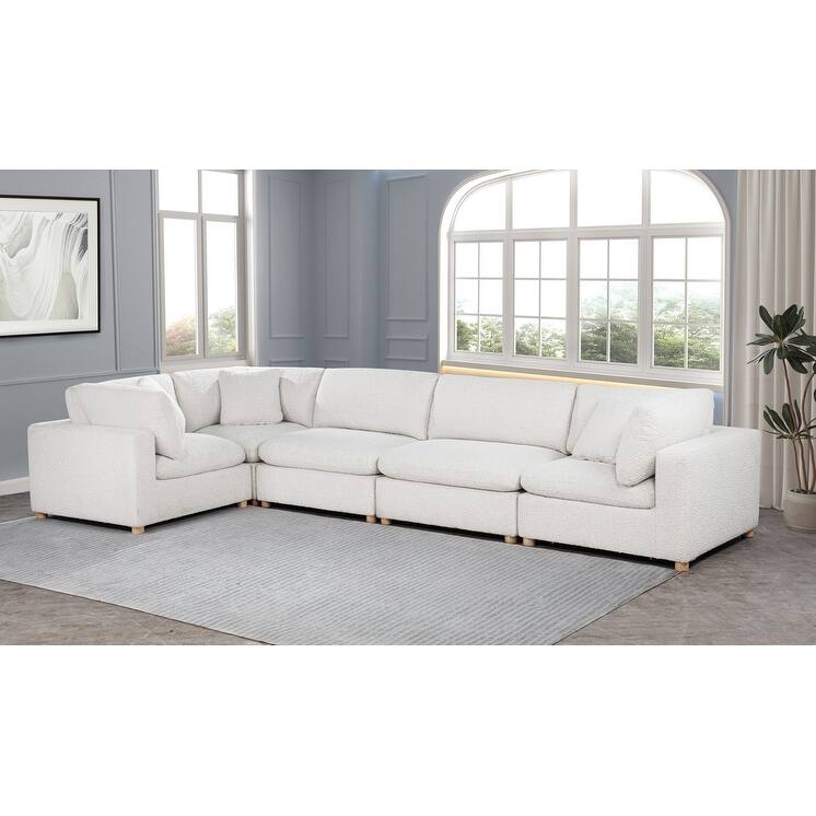 Best Quality Furniture 4-Piece Sectional Boucle Fabric