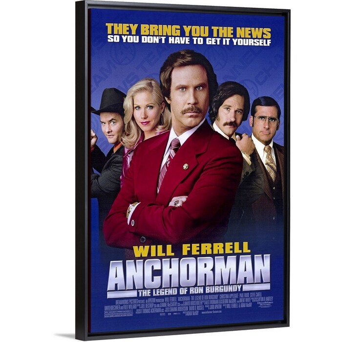 Shop Anchorman The Legend Of Ron Burgundy 2004 Black Float Frame Canvas Art Overstock 25510990
