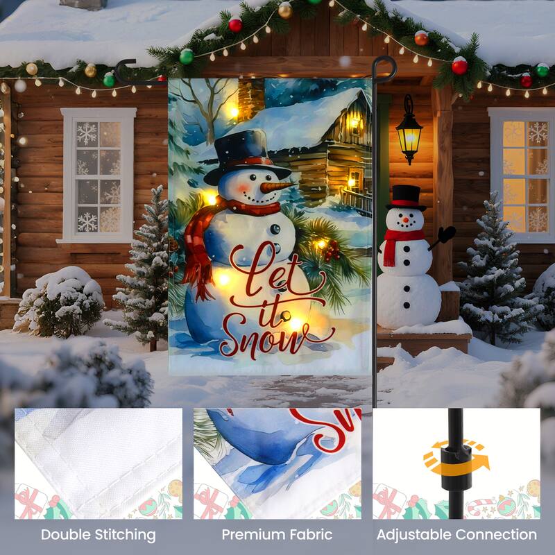 Solar Christmas Garden Flag with Lights, 12x18