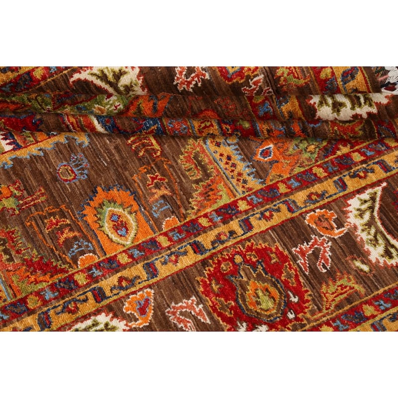 Geometric Vegetable Dye Ziegler Oriental Area Rug Handmade Wool Carpet - 6'0" x 8'9"