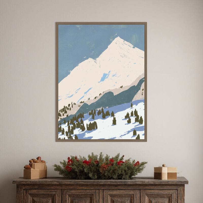 Bunny Slopes I by Jacob Green Framed Canvas Wall Art Print - Sylvie Dark Gold
