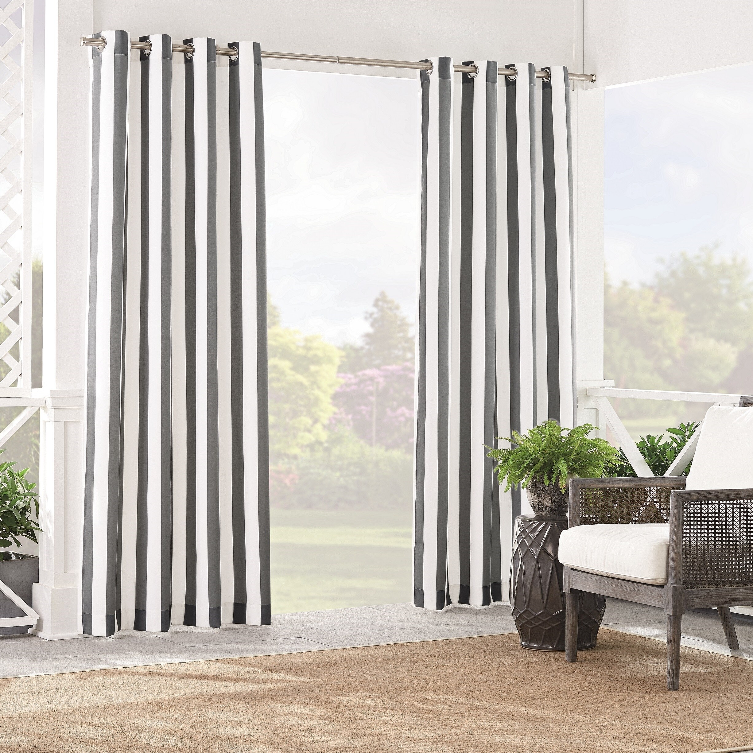 Waverly Sun n Shade Solstice Stripe Curtain Panel - Bed Bath