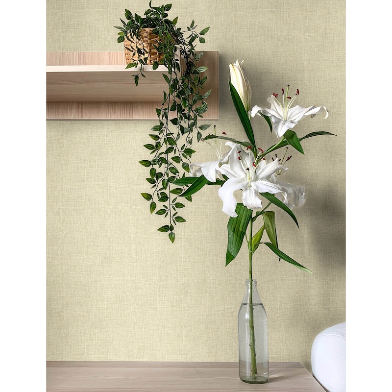 Advantage Buxton Taupe Faux Weave Wallpaper