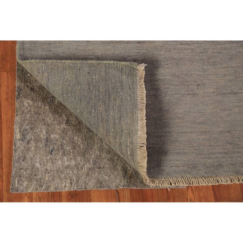 Beige & Gray Gabbeh Modern Rug Handmade Solid Wool Carpet - 2'9" x 4'1"