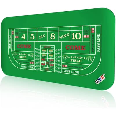 GSE™ 70"x35" Casino Craps Layout Mat with Carrying Bag, Non-Slip Rubber Craps Tabletop Cover