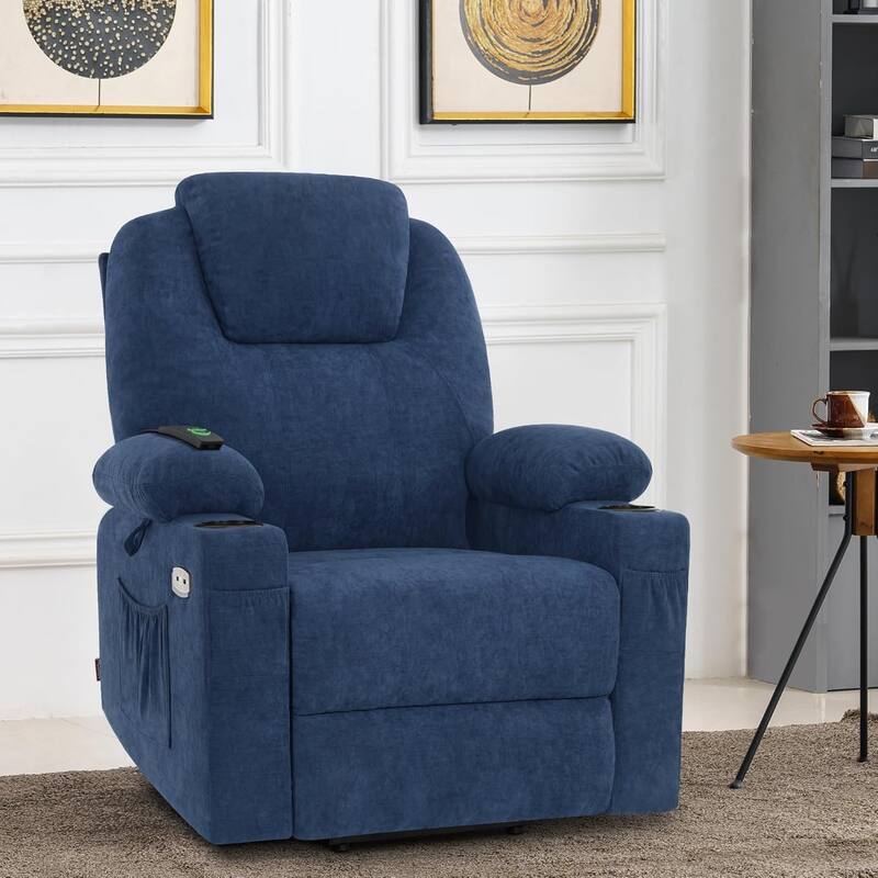 MCombo Electric Power Lift Recliner Chair Sofa with Massage and Heat, 3 Positions, USB Ports, Fabric 7040