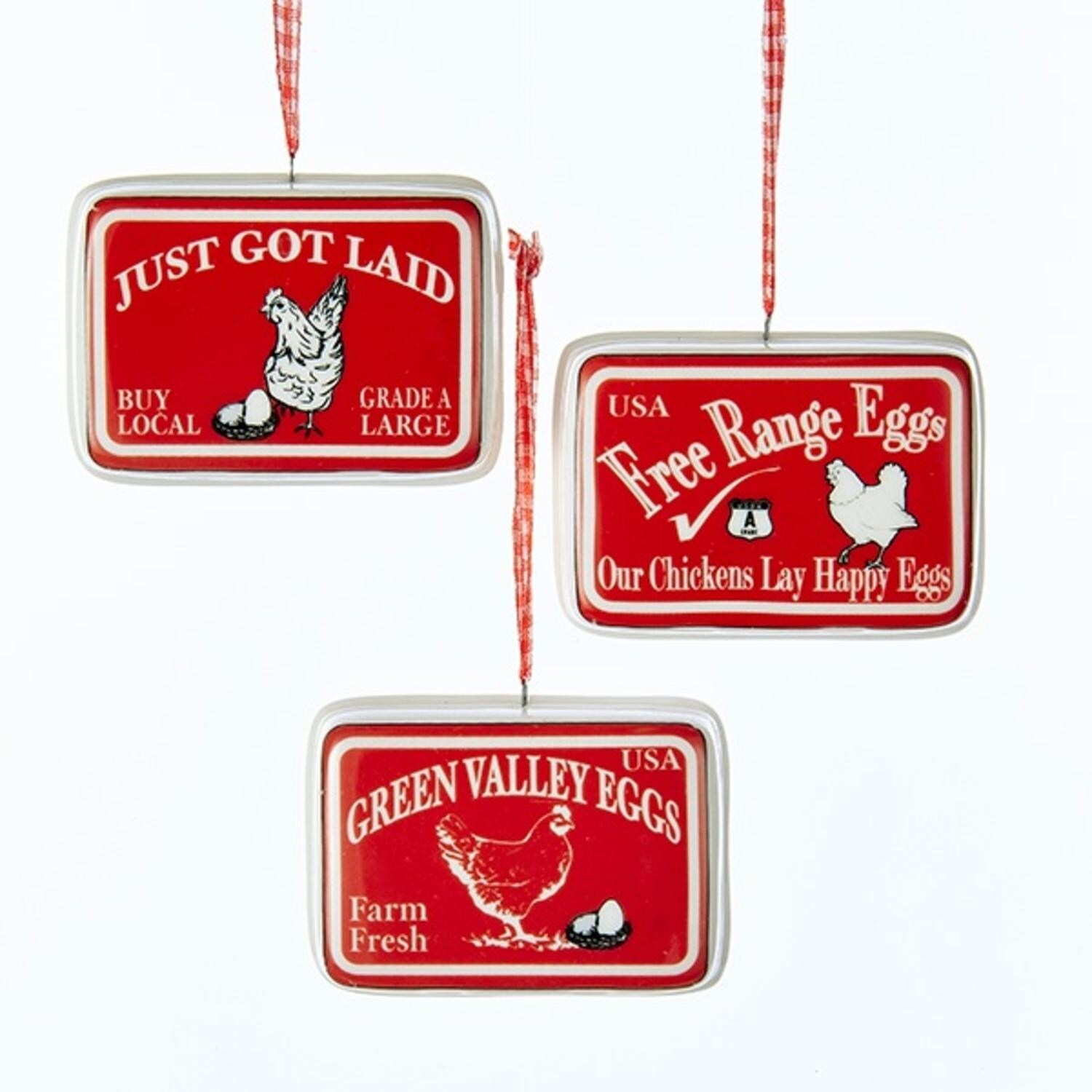 Shop Pack Of 12 Red And Silver Farm Fresh Egg Cartons Porcelain