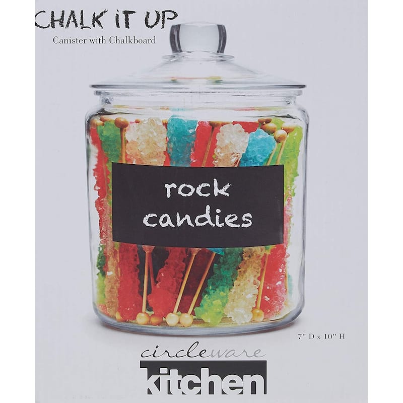 Circleware Chalk It Up 1/2 Gallon Canister w Chalkboard Panel