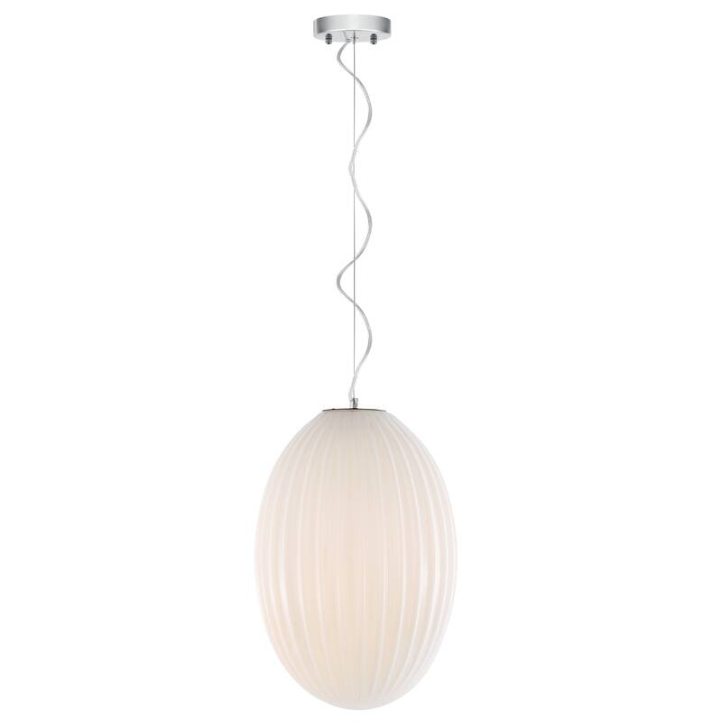 Light Society Opal 12" Glass Pendant Light - Chrome/Opal