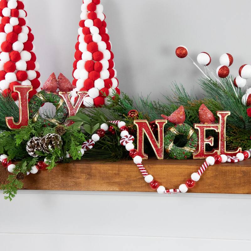 Set of 2 "Joy " and "Noel" Christmas Signs 10" - of 2 "