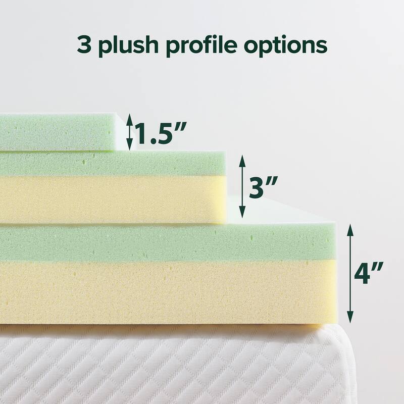 Priage by Zinus 4 inch Green Tea Memory Foam Mattress Topper