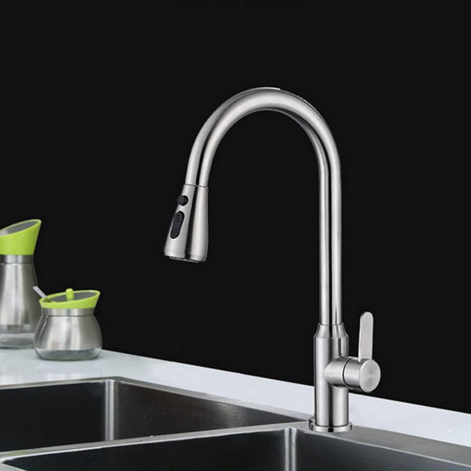 Single Handle Kitchen Sink Faucet Pull Out Sprayer