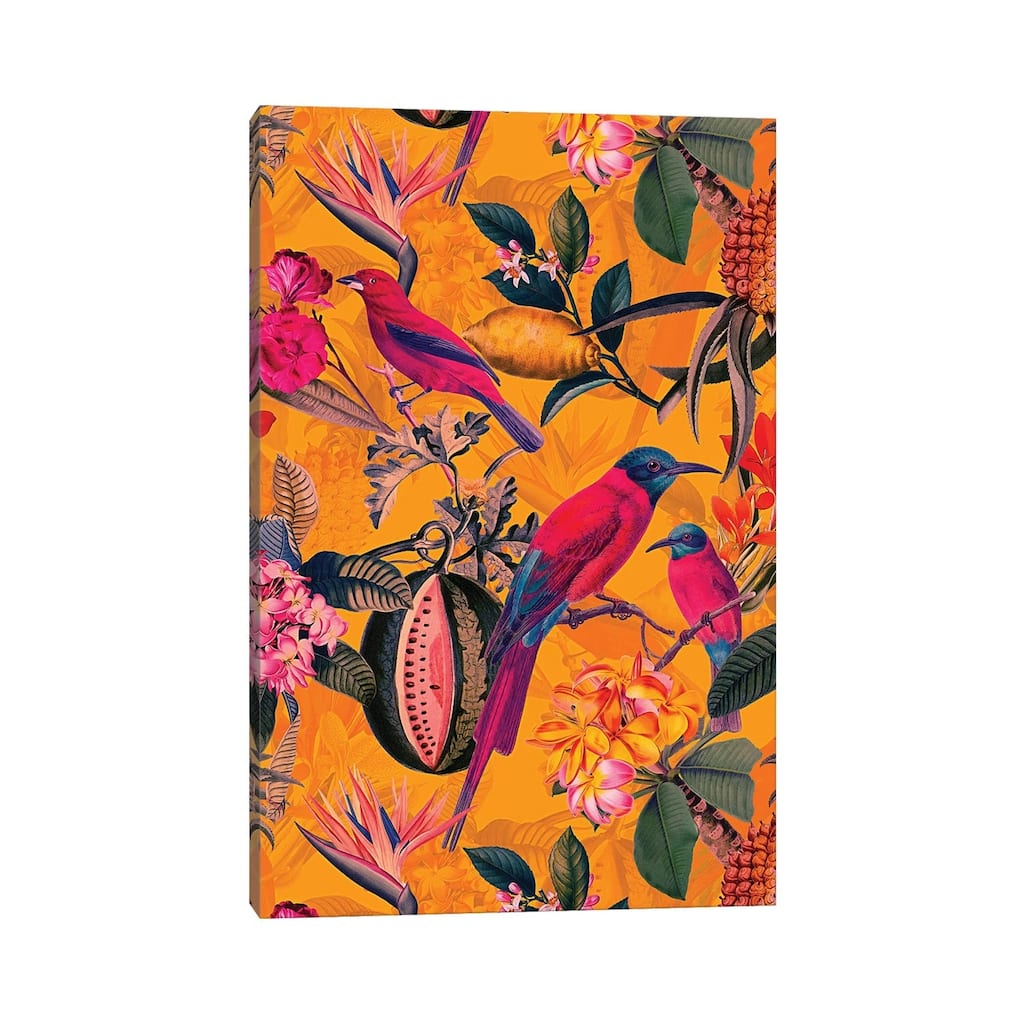 iCanvas "Vintage Tropical Birds Jungle" by UtArt Canvas Print