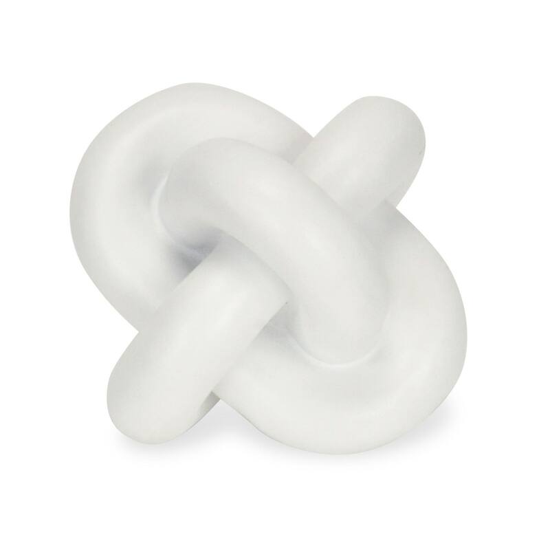 Interlocking Chain Knot Sculpture - 4.5" - White
