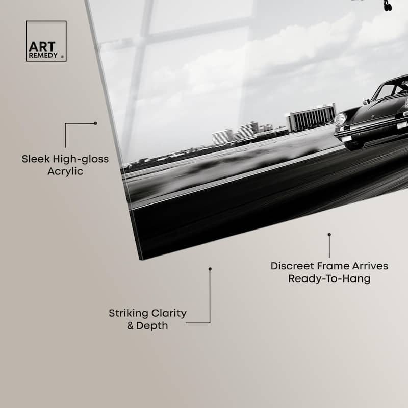 Sports Car Takeoff Acrylic by Art Remedy, Ready to Hang