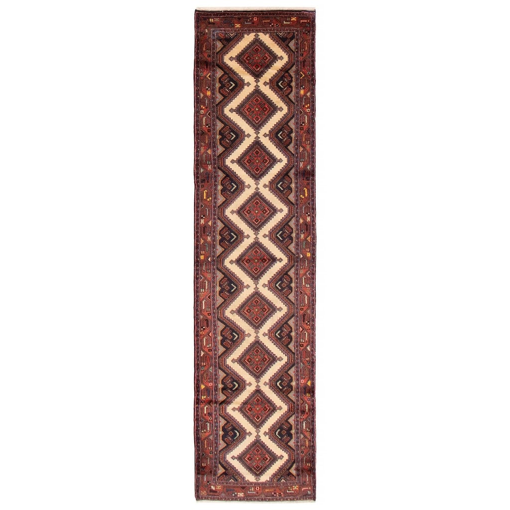 ECARPETGALLERY Hand-knotted Andelz Cream Wool Rug - 2'4 x 9'5