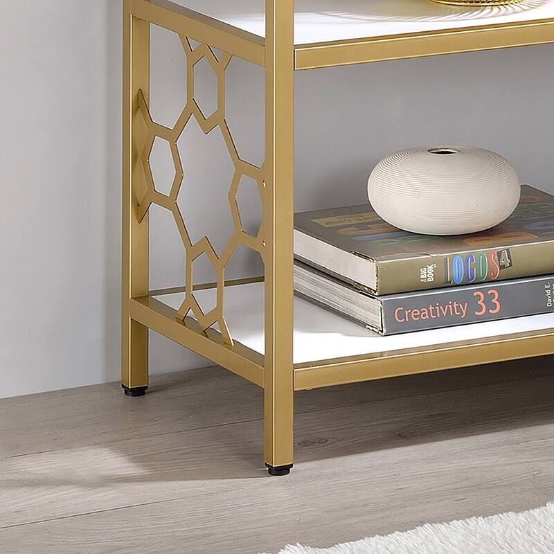 Gallatea Contemporary Gold 5-Shelf Bookcase by Furniture of America