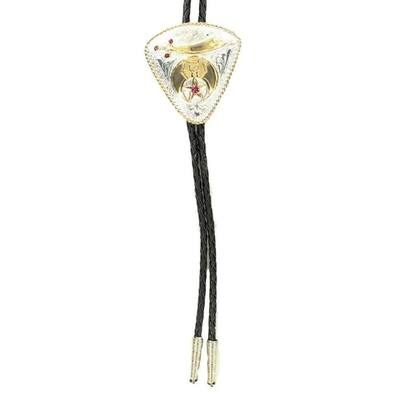 Crumrine Western Bolo Tie Mens Triangle Metal Tips Silver Gold C10834 - One Size