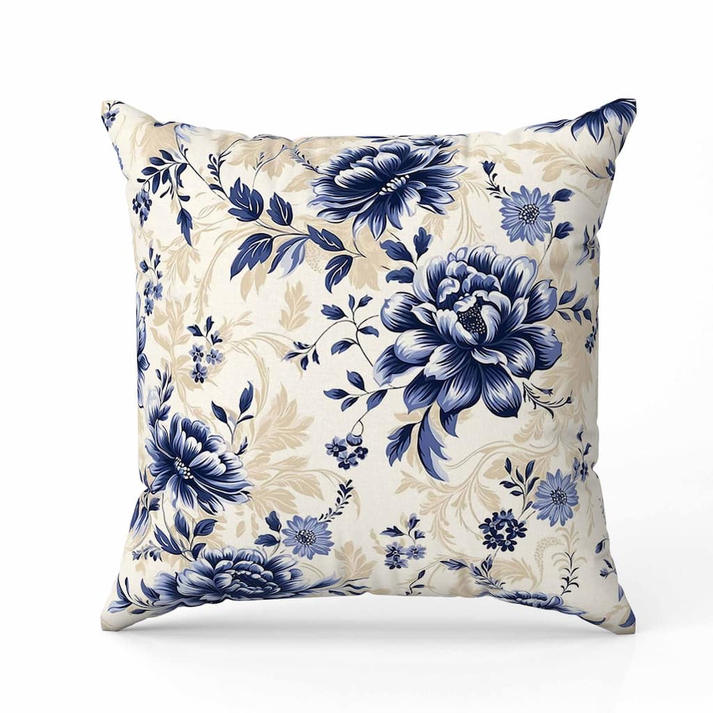 Nature's Canvas Faux Suede Reversible Throw Pillow Pearl and Blue