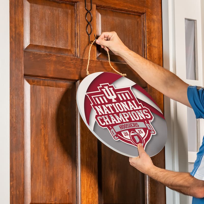 18 in. Indiana University CFP National Champions Door Décor with Hanging Rope