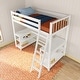 preview thumbnail 8 of 16, Scandinavian Twin Loft Bed with Wraparound Desk & Shelves
