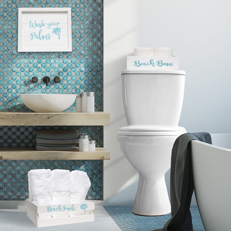 Elegant Designs Three Piece Decorative Wood Bathroom Set