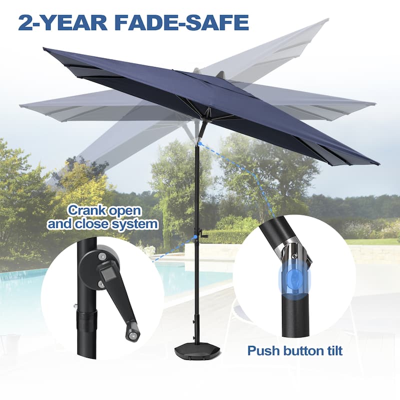 Pellebant 9 x 5 FT Patio Market Umbrella, Base Not Included