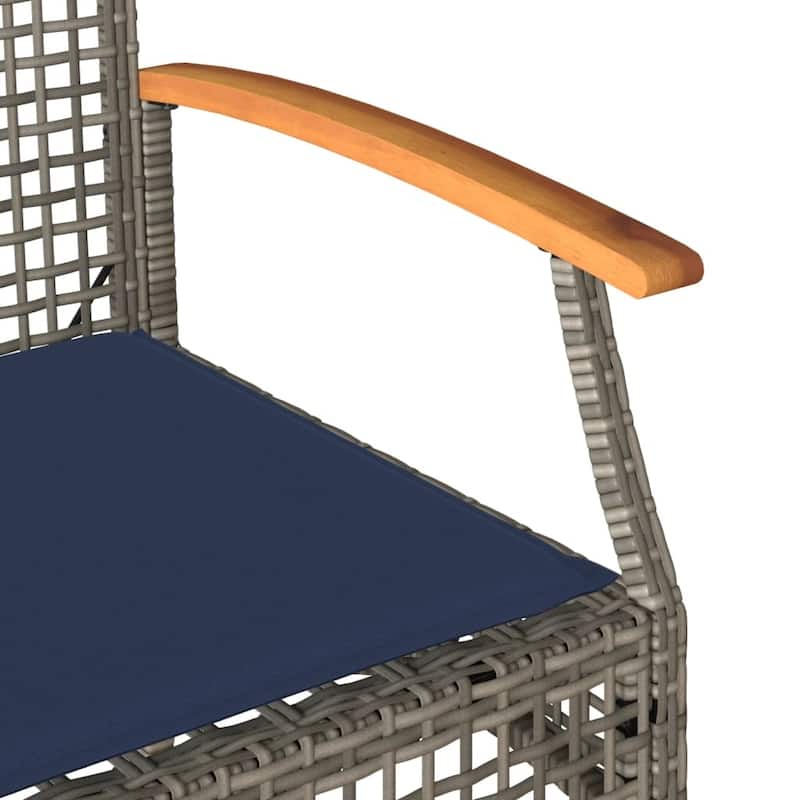 vidaXL Garden Bench Grey, Brown, Navy Blue - 22.4 x 42.5 x 33.5