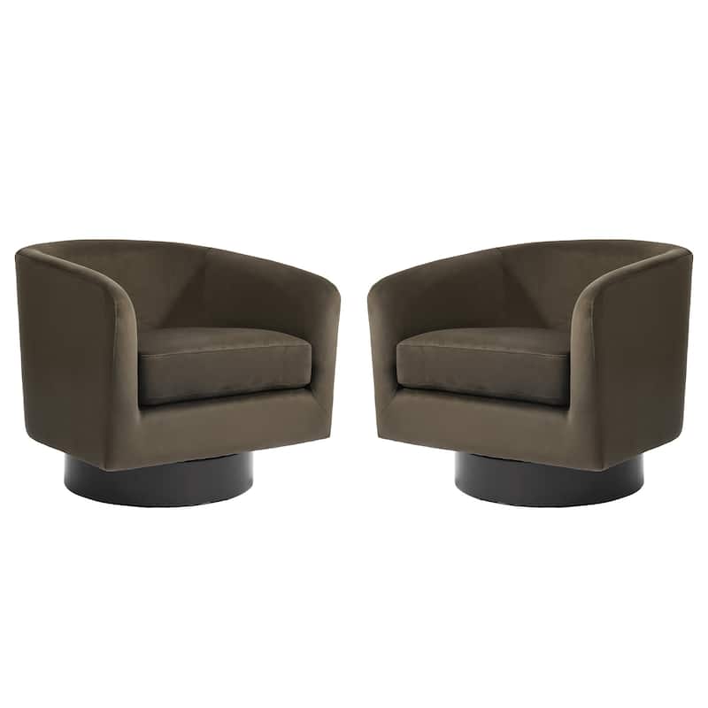 Modern Barrel Swivel Accent Chairs For Living Room