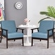 preview thumbnail 11 of 64, Costway Set of 2 Fabric Accent Armchair Solid Wood Upholstered Lounge - See Details