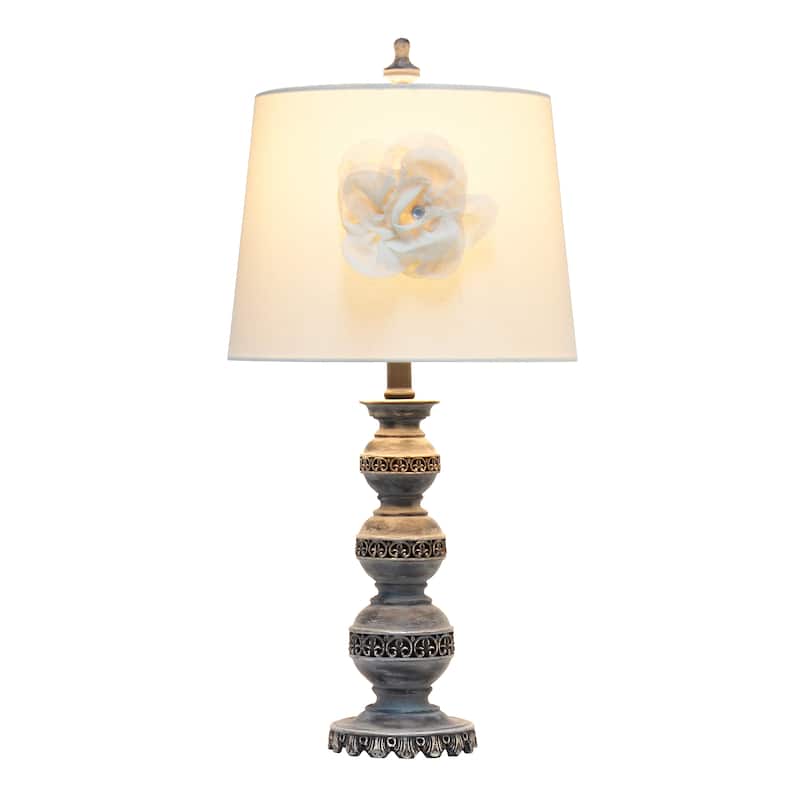 Lalia Home 25" Elegant Embellished Table Lamp with Flower Adornment - 25